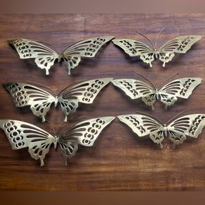 Vintage Brass wall butterflies